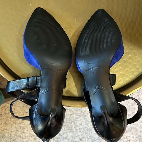 Enzo Angiolini Eacoadi Blue Suede Heels - Picture 8 of 13